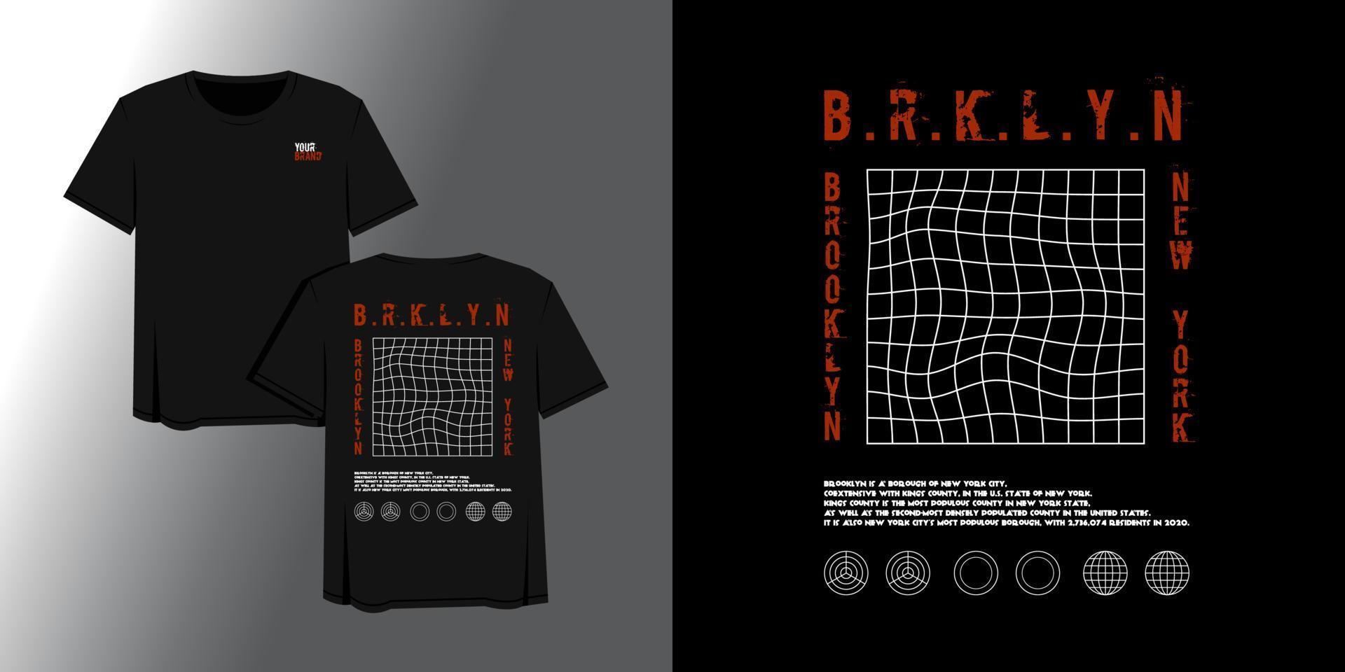 brooklyn new york vintage streetwear t-shirt ontwerp vectorillustratie vector