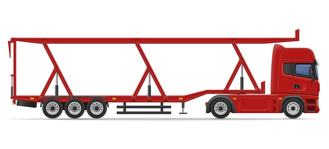 vrachtwagen oplegger voor transport van auto vectorillustratie vector