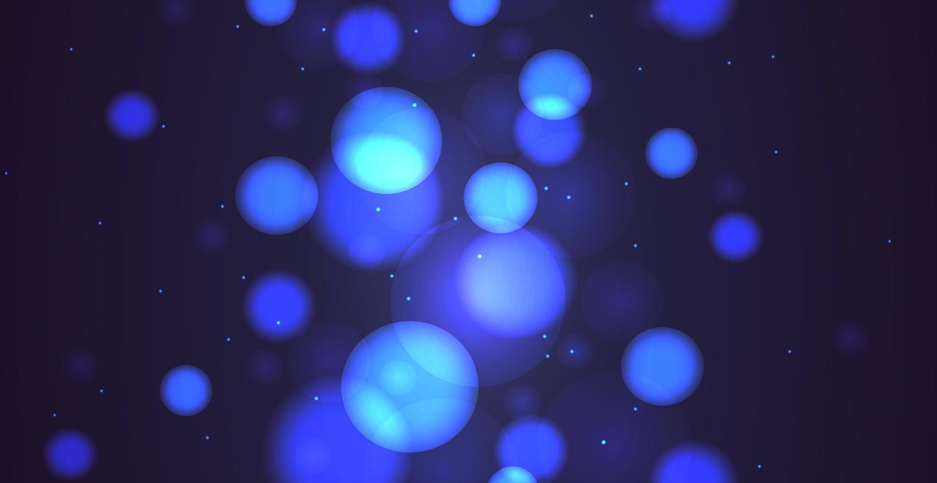 abstracte blauwe bokeh achtergrond met intreepupil cirkels en glitter. decoratie-element voor kerst- en nieuwjaarsvakanties, wenskaarten, webbanners, posters - vector