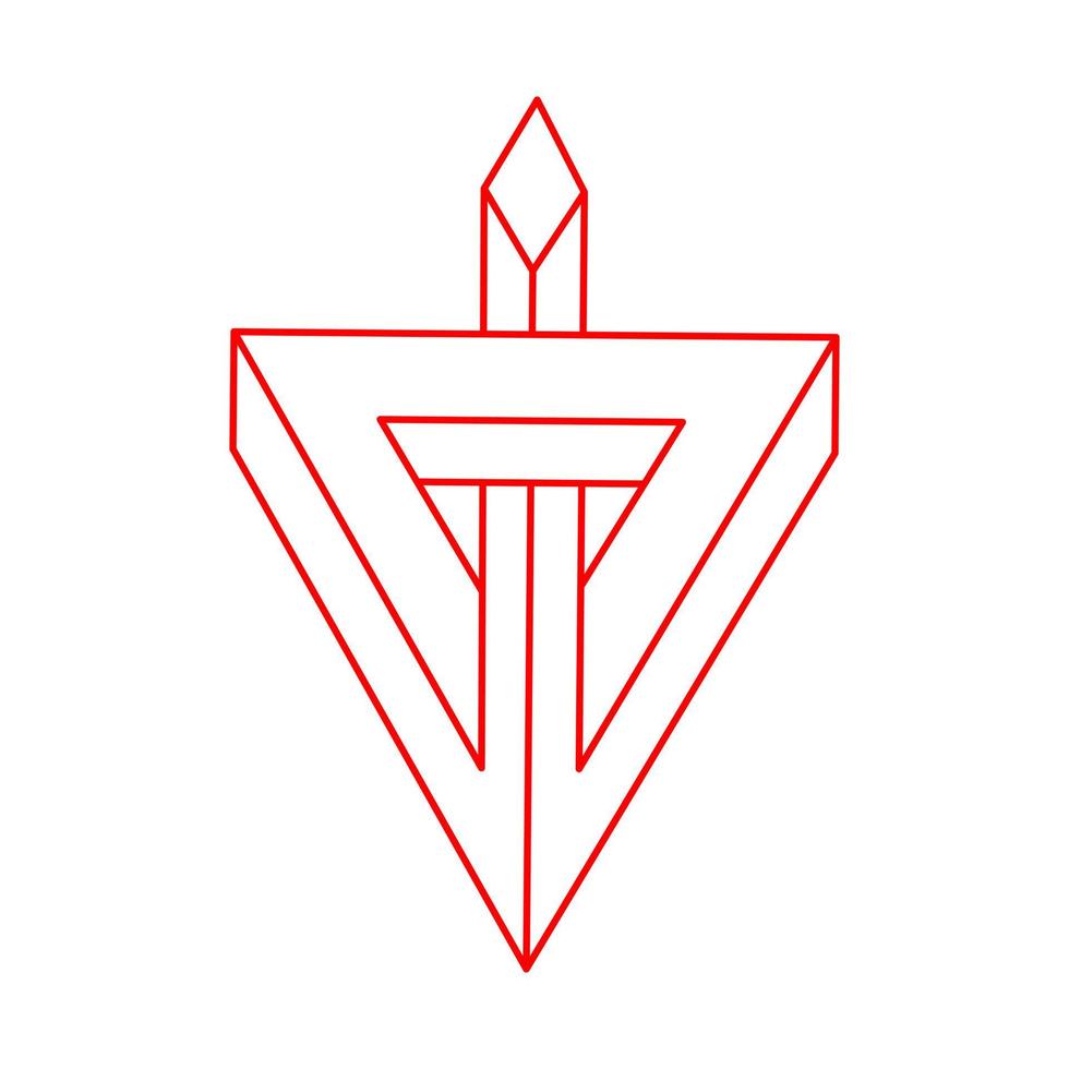 onmogelijke vormen, optische illusie, vector. logo. optisch kunstobject. geometrische figuren. vector