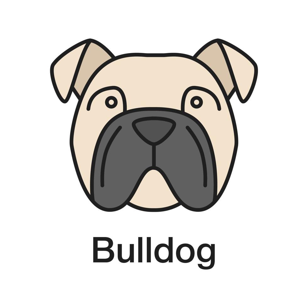 Engels bulldog kleur icoon. nut hondenras. geïsoleerde vectorillustratie vector