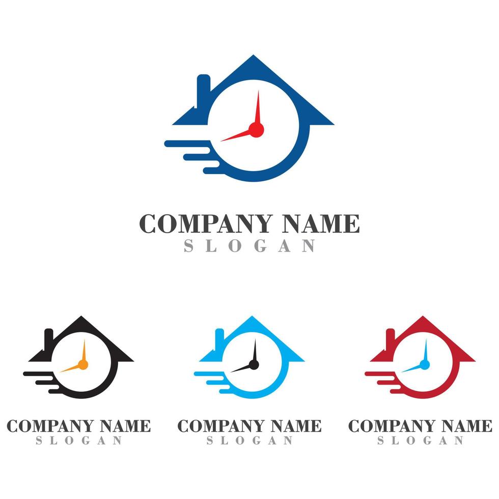 huis met tijd logo inspiratie ontwerp pictogrammalplaatje vector