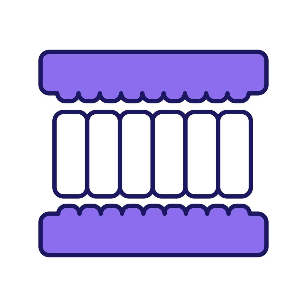 matras lagen kleur icoon. latex, traagschuim of kokosvuller. springless matras uitgesneden. geïsoleerde vectorillustratie vector