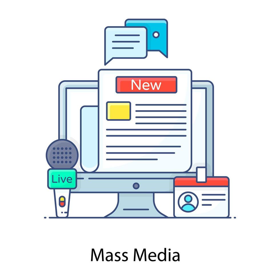 massamedia vector stijl, nieuwsmedia