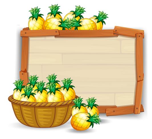 Ananas op een houten bord vector