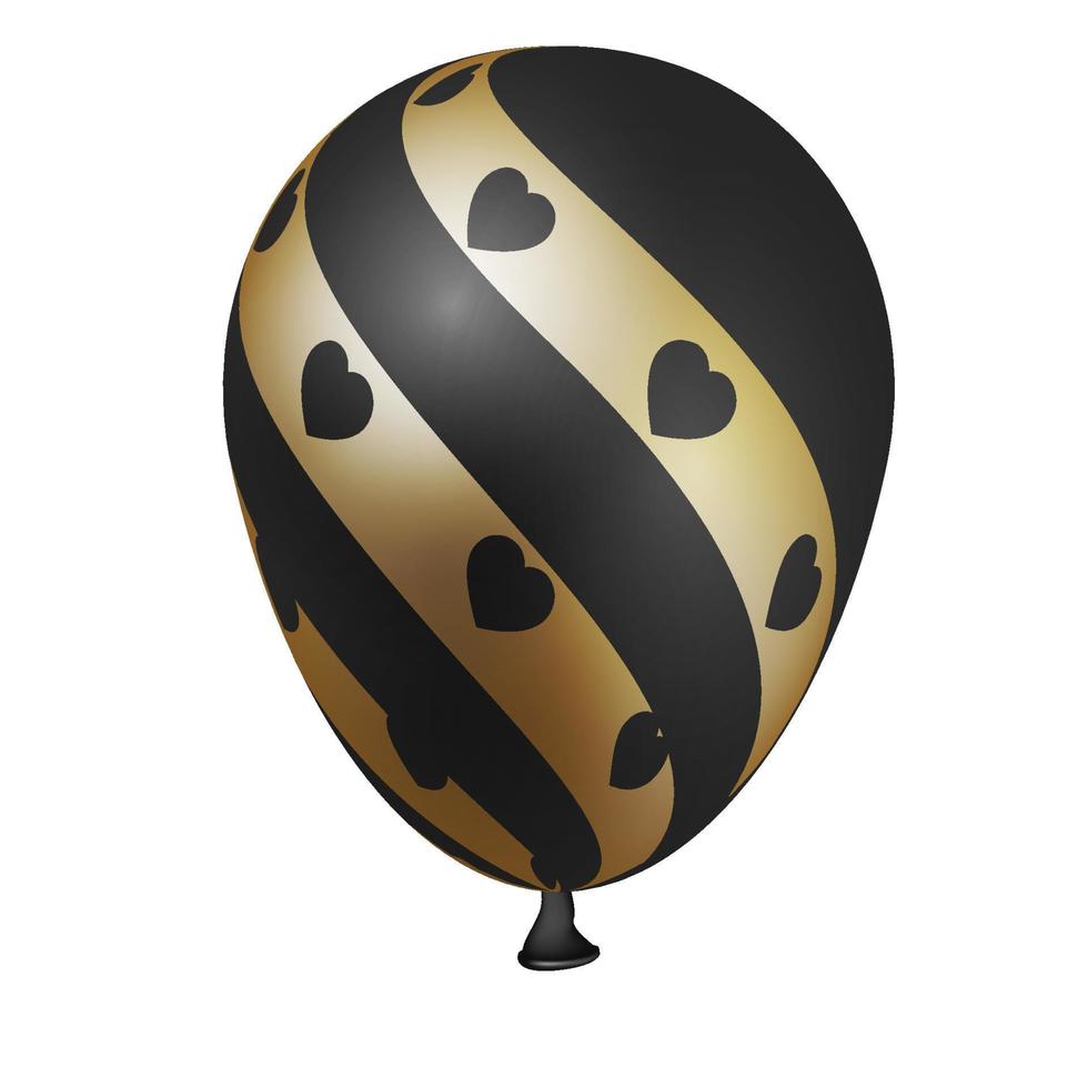 zwarte ballonnen met metalen patroon. vector