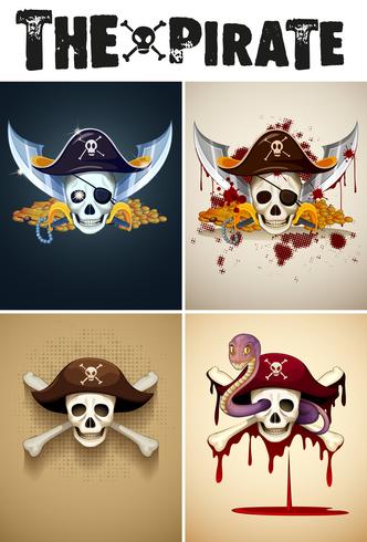 Het piratenlogo sjabloon vector