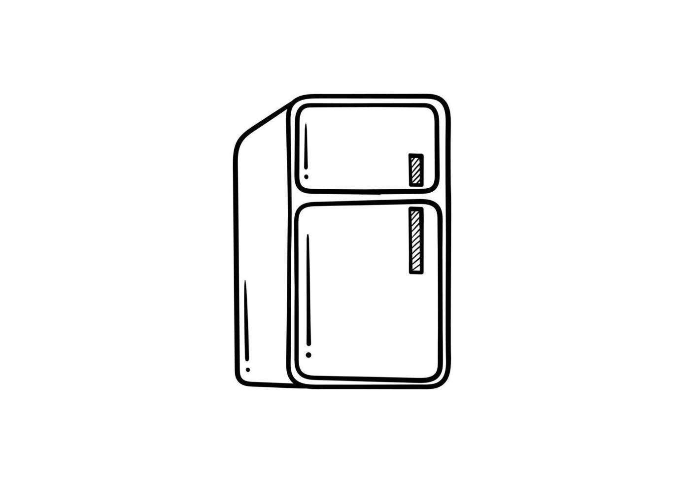 handgetekende koelkast met elektronisch thema vector