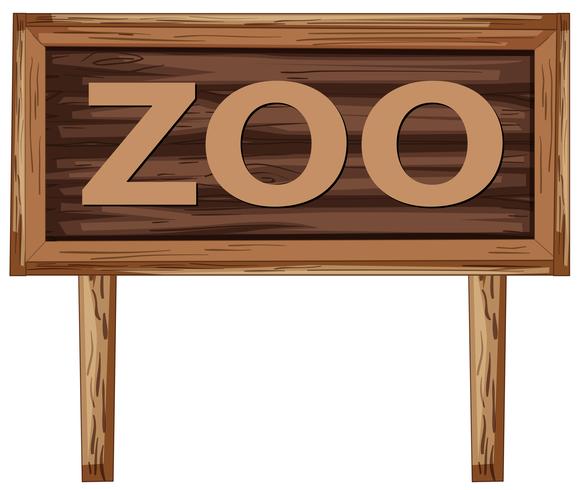 Een dierentuinuithangbord op witte achtergrond vector