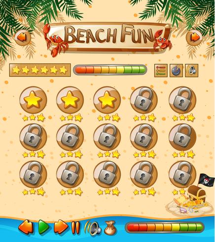 Beach leuke game sjabloon vector