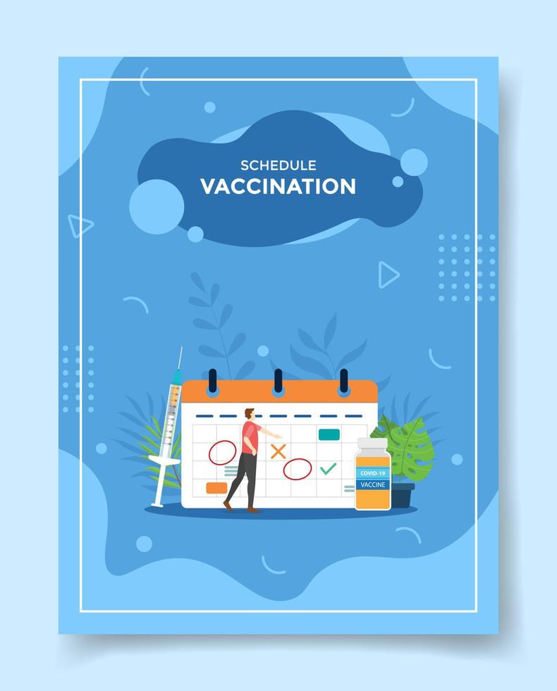 vaccinatieschemaconcept voor sjabloon van banners, flyer, boeken en tijdschriftomslag vector