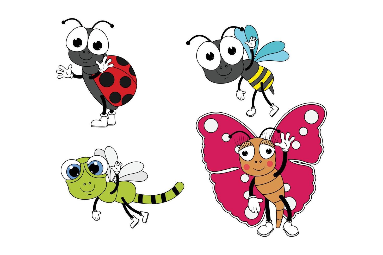 schattig insect dierlijk beeldverhaal vectorafbeelding vector