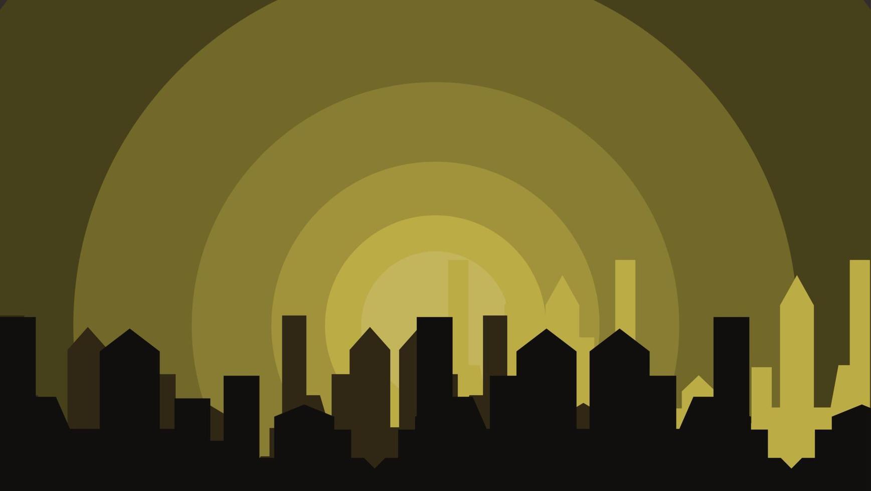 vectorillustratie van stedelijk silhouet met gele kleurverloop vector