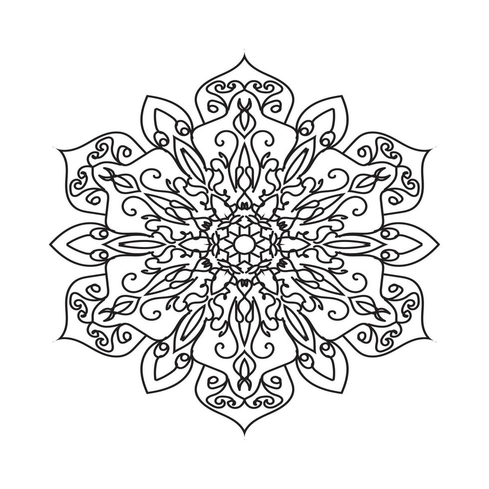 cirkelvormig patroon in de vorm van mandala voor henna mehndi tattoo-decoratie. decoratief ornament in etnische oosterse stijl. kleurboek pagina. vector