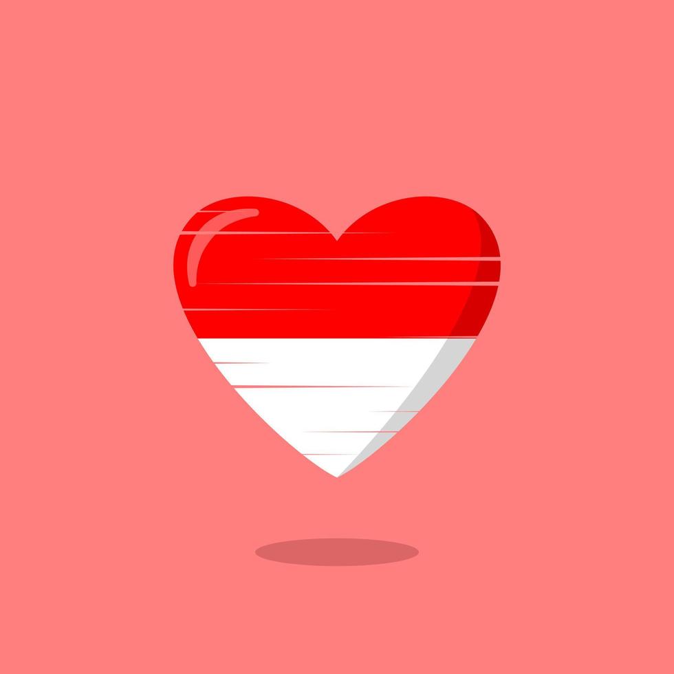 Indonesië vlag vormige liefde illustratie vector