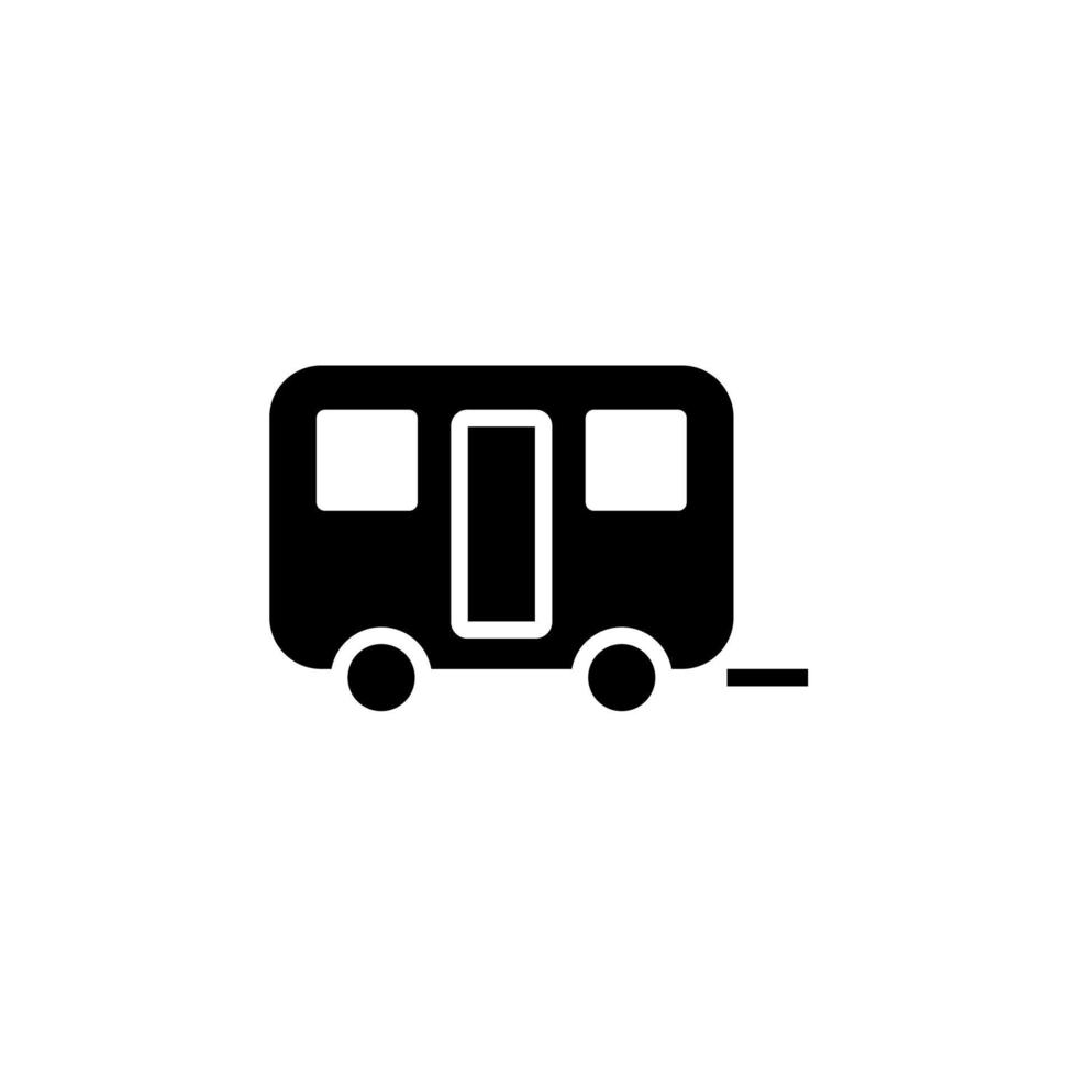 caravan, camper, reizen solide pictogram, vector, illustratie, logo sjabloon. geschikt voor vele doeleinden. vector