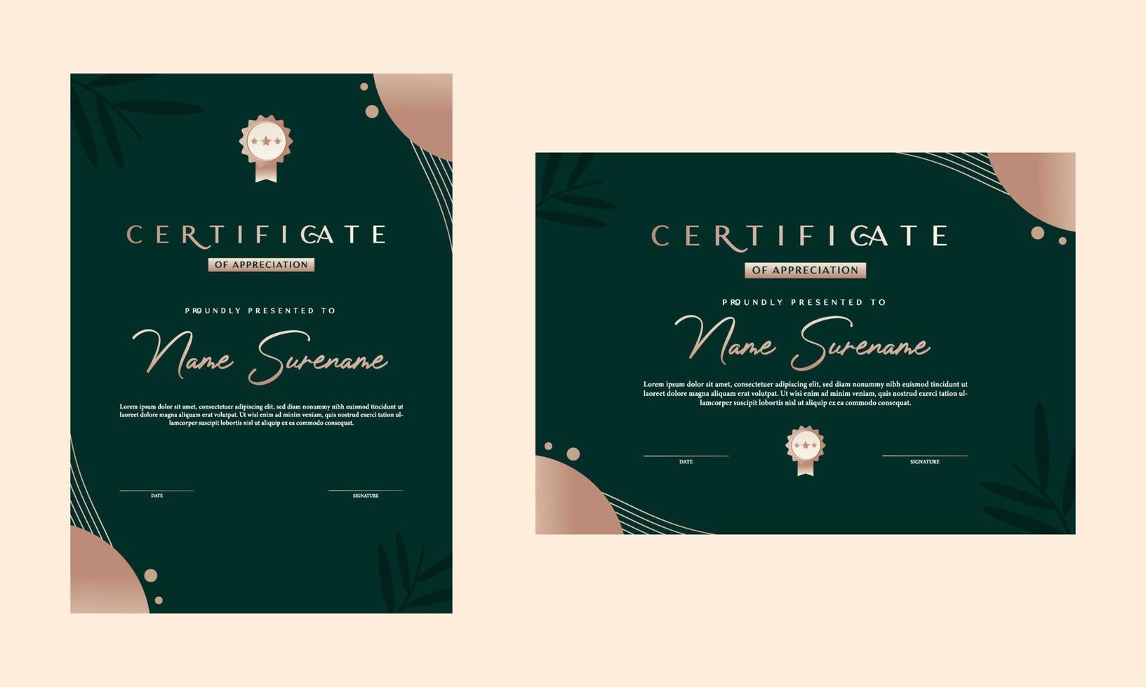 gradiënt elegant certificaat vector