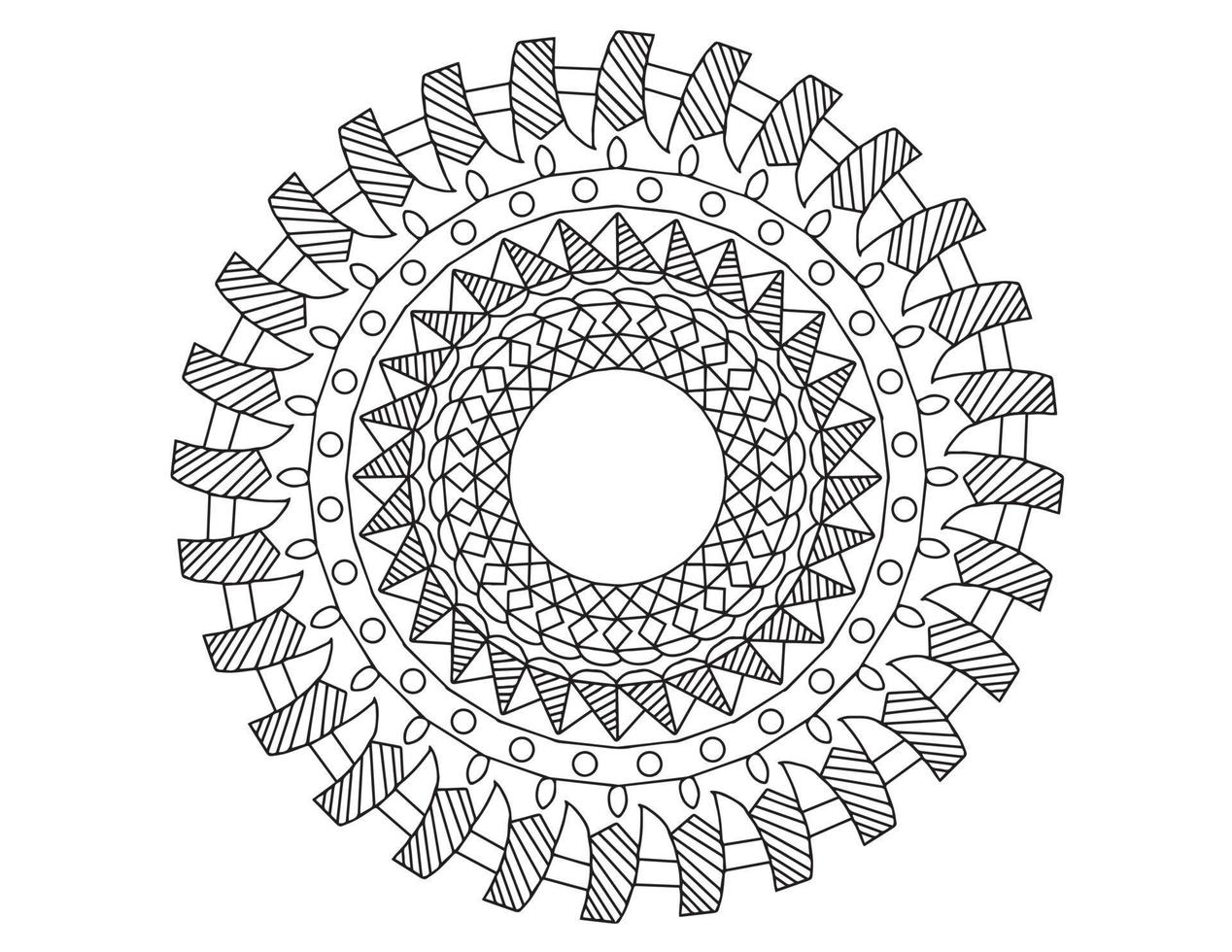 mandala zwart-wit, tatoeage, kleurplaat, cirkel, ornamenten, vector