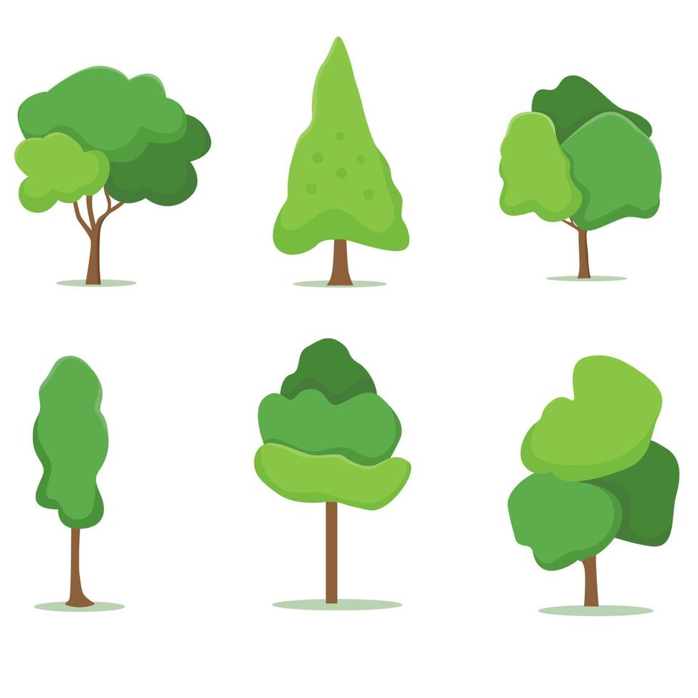 bomen vectorillustratie in platte ontwerpstijl. perfect voor landschapsillustraties, bergen, enz. vector