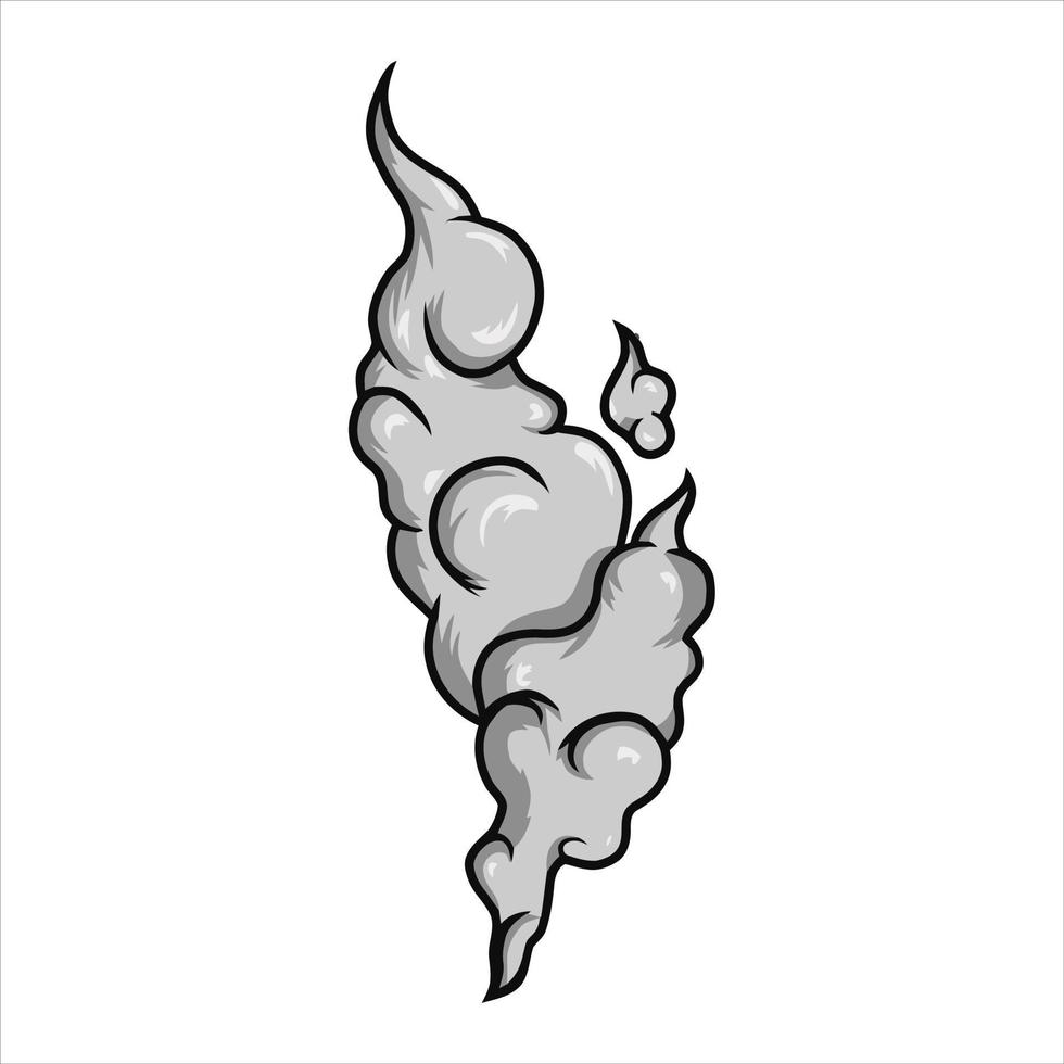 handgetekende mist rook kan element cartoon vectorillustratie vector