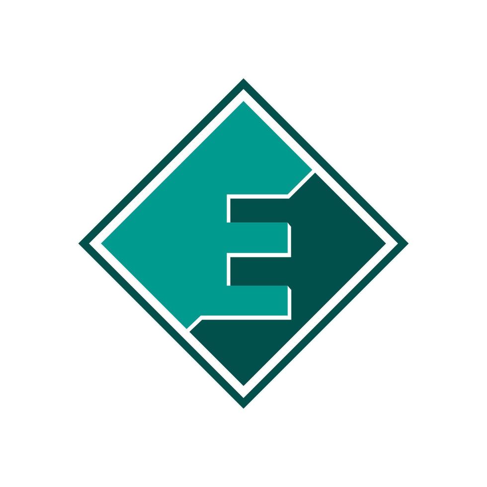 letter e rect logo-ontwerp vector