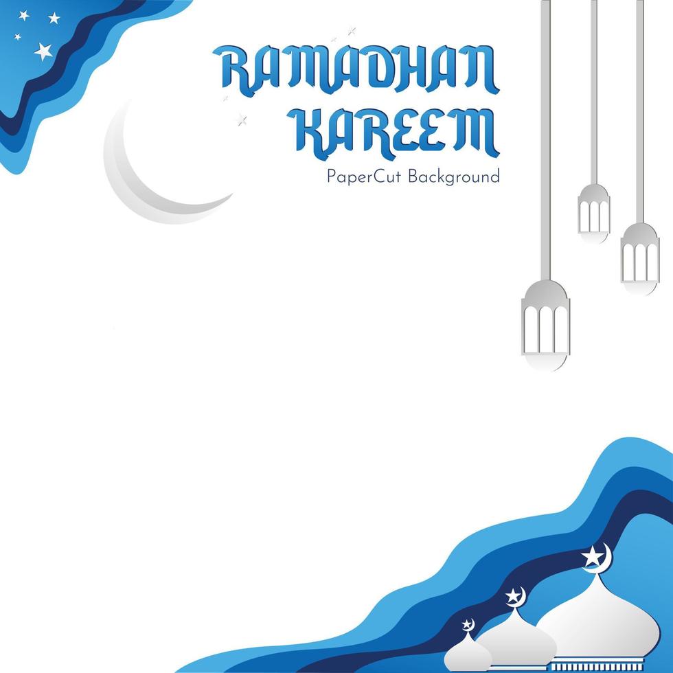 vector blauwe kleur sjabloon ramadhan kareem