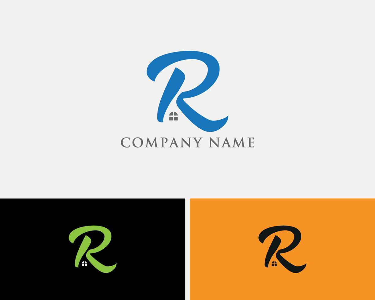 r huis logo ontwerp vector