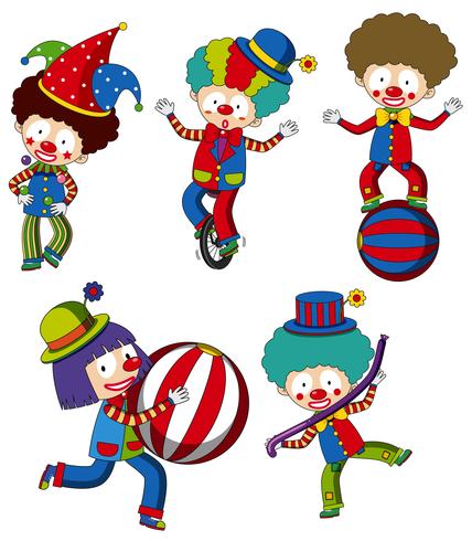 Een set van circus-clown vector