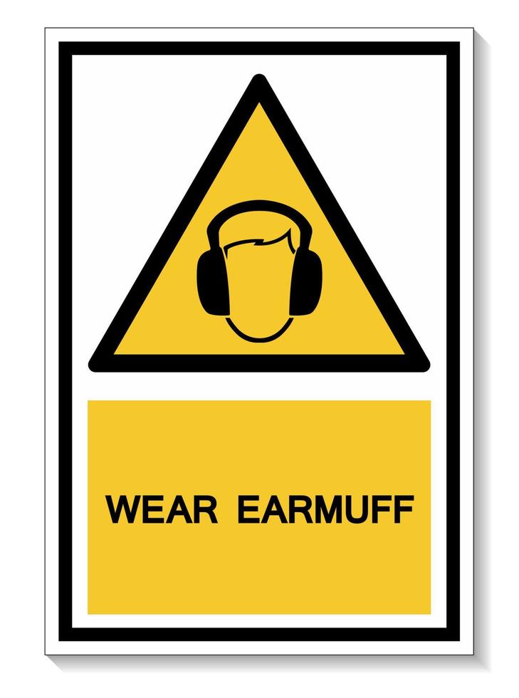 symbool dragen oorbeschermer teken isoleren op witte achtergrond, vector illustratie eps.10