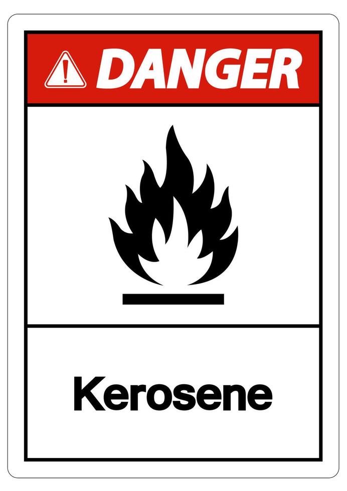 gevaar kerosine symbool teken op witte achtergrond vector