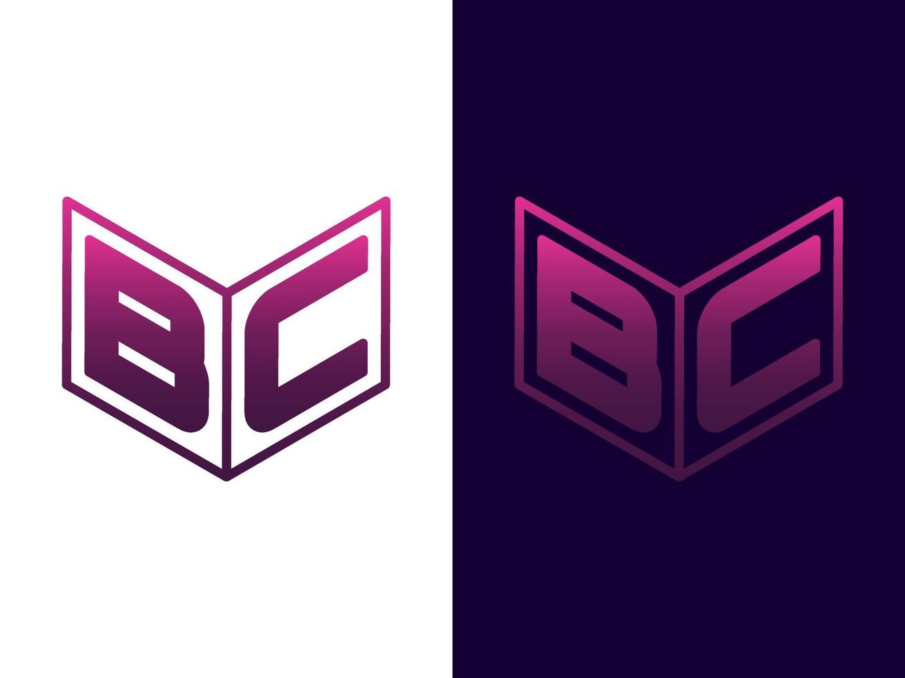 beginletter bc minimalistisch en modern 3D-logo-ontwerp vector