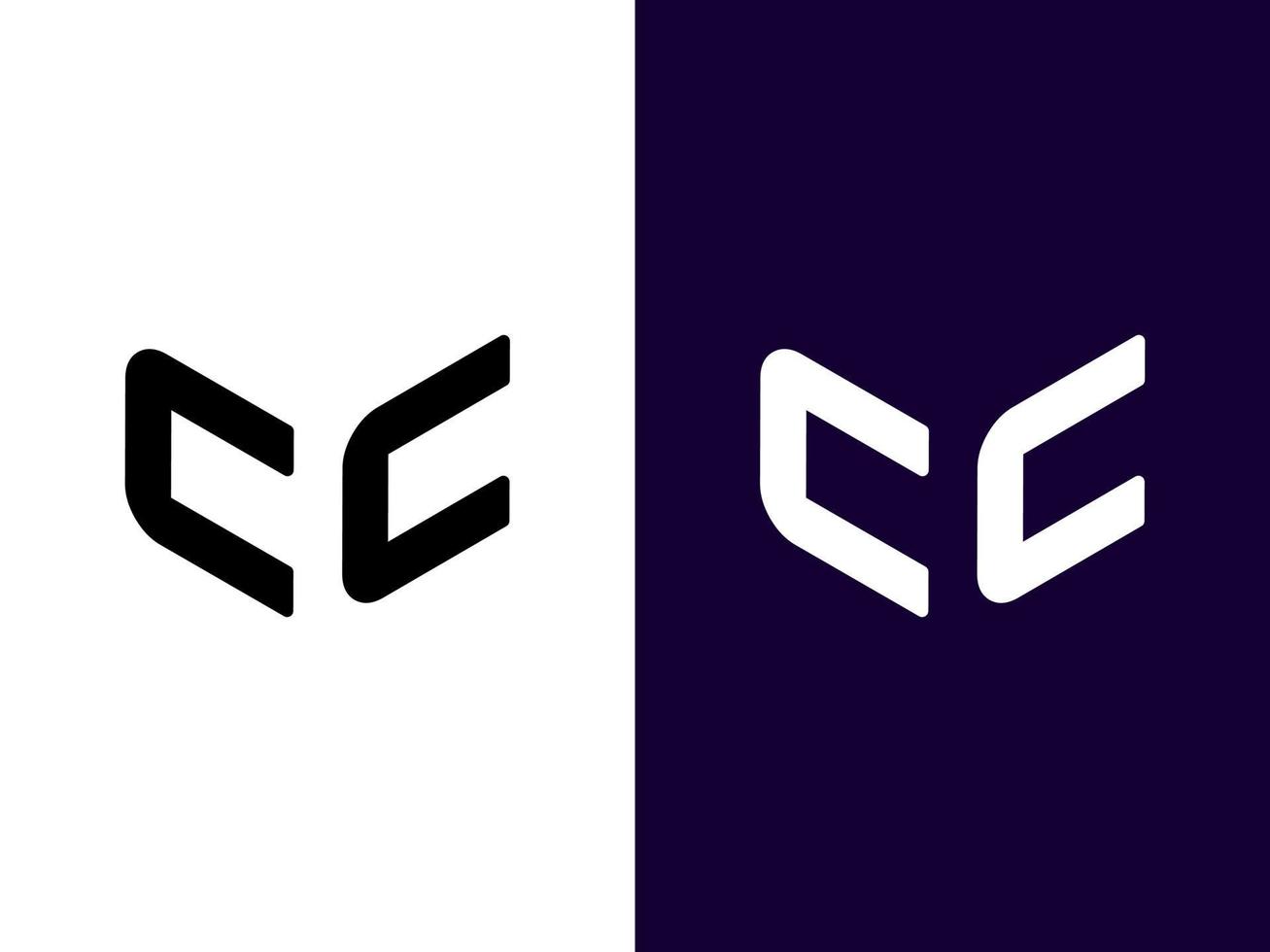 beginletter cc minimalistisch en modern 3D-logo-ontwerp vector