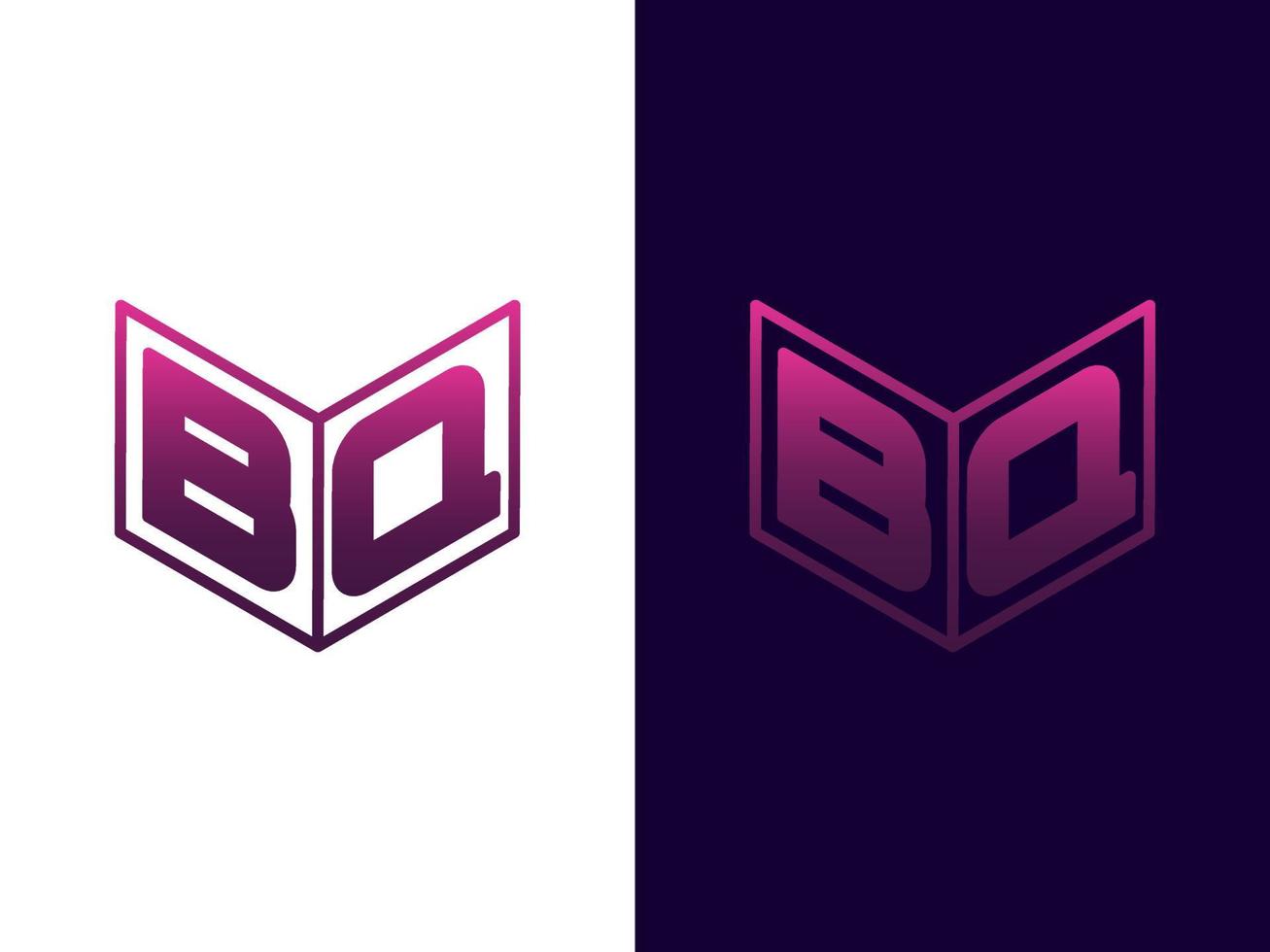 beginletter bq minimalistisch en modern 3D-logo-ontwerp vector