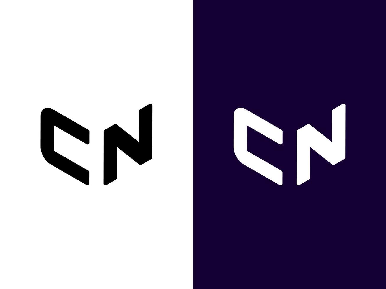 beginletter cn minimalistisch en modern 3D-logo-ontwerp vector