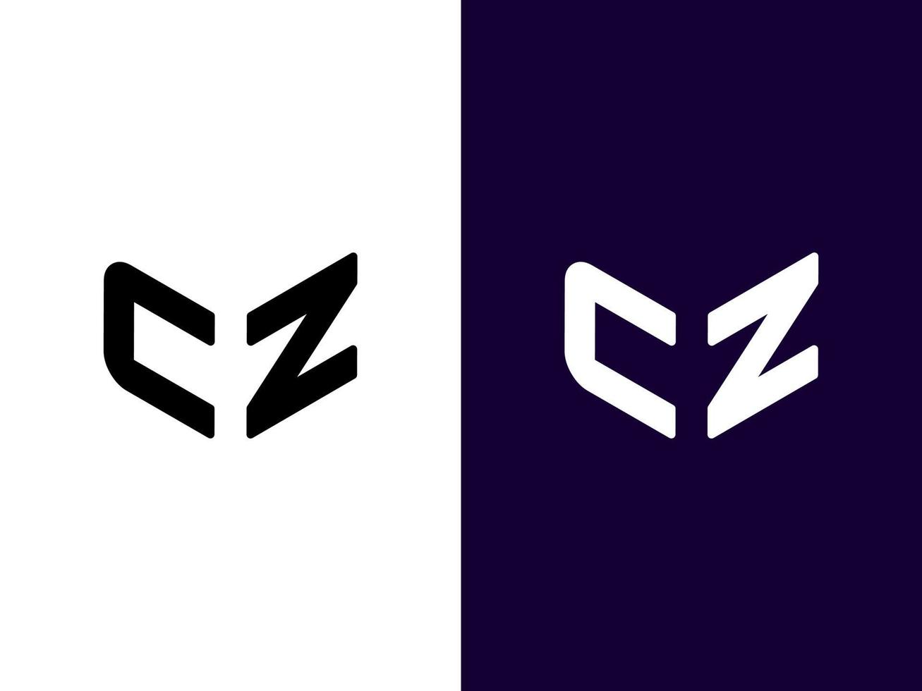 beginletter cz minimalistisch en modern 3D-logo-ontwerp vector