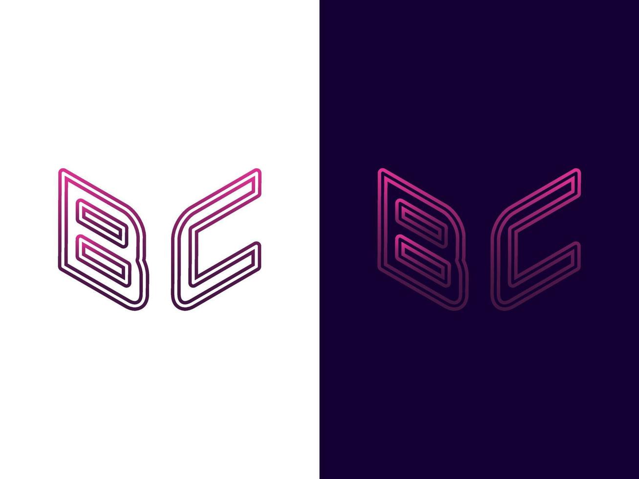 beginletter bc minimalistisch en modern 3D-logo-ontwerp vector