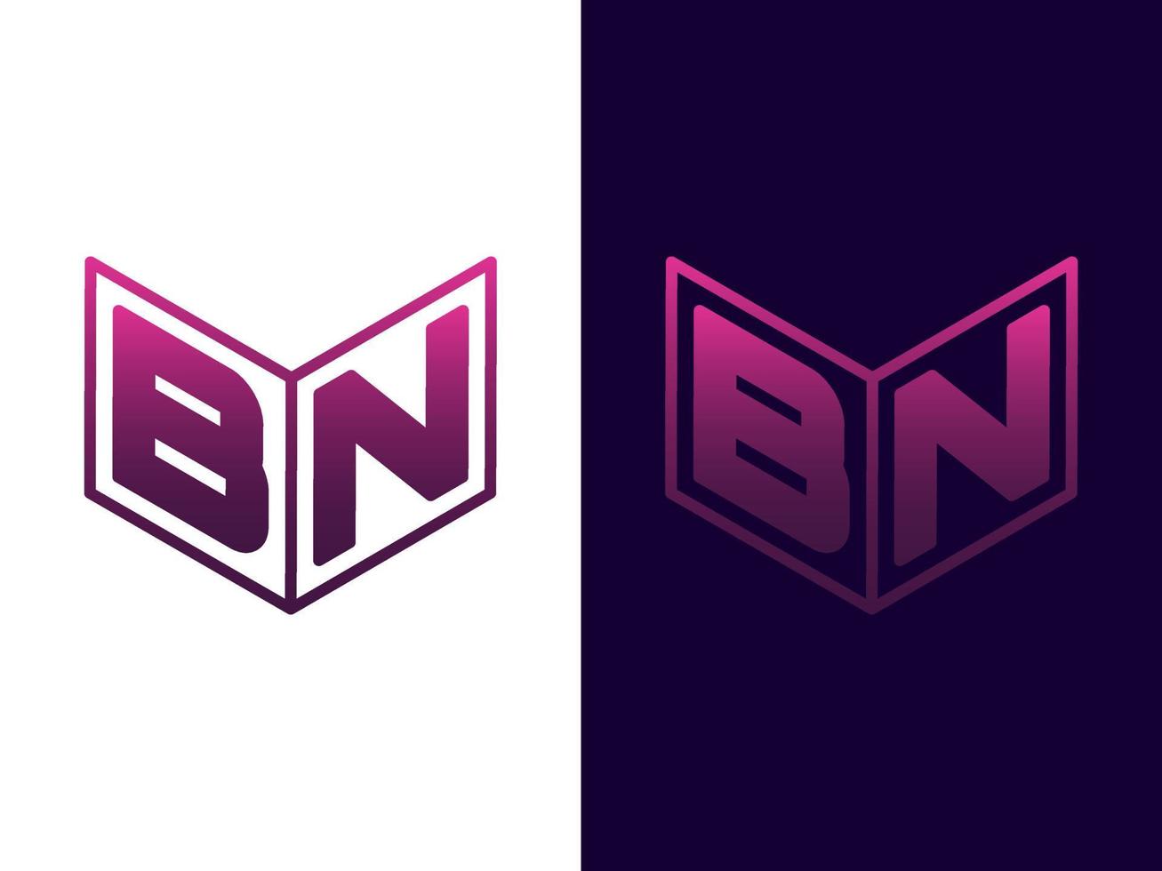 beginletter bn minimalistisch en modern 3D-logo-ontwerp vector