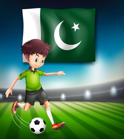 Vlag van Pakistan en voetbalspeler vector