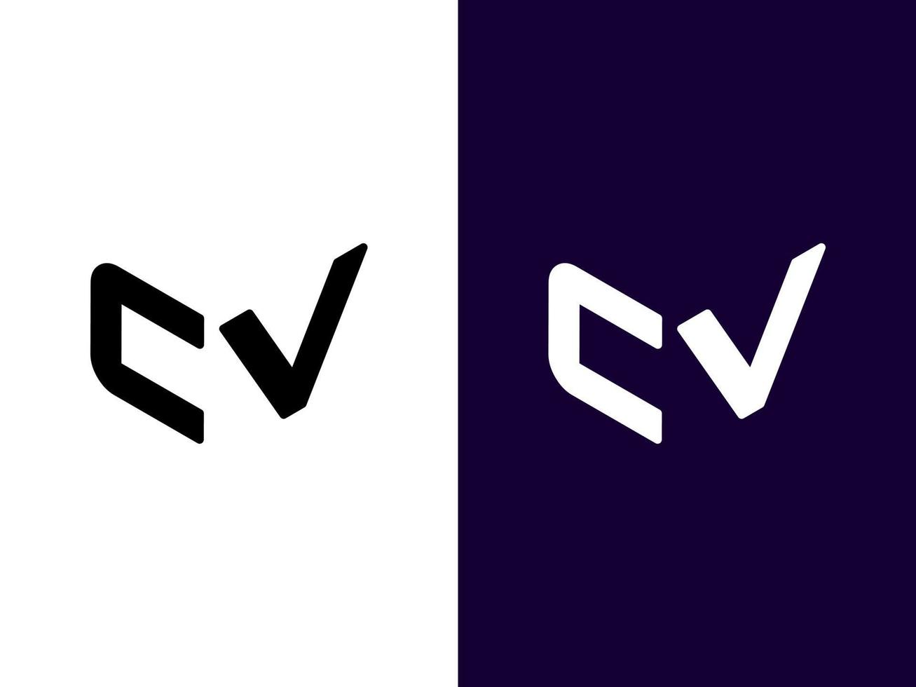 beginletter cv minimalistisch en modern 3D-logo-ontwerp vector