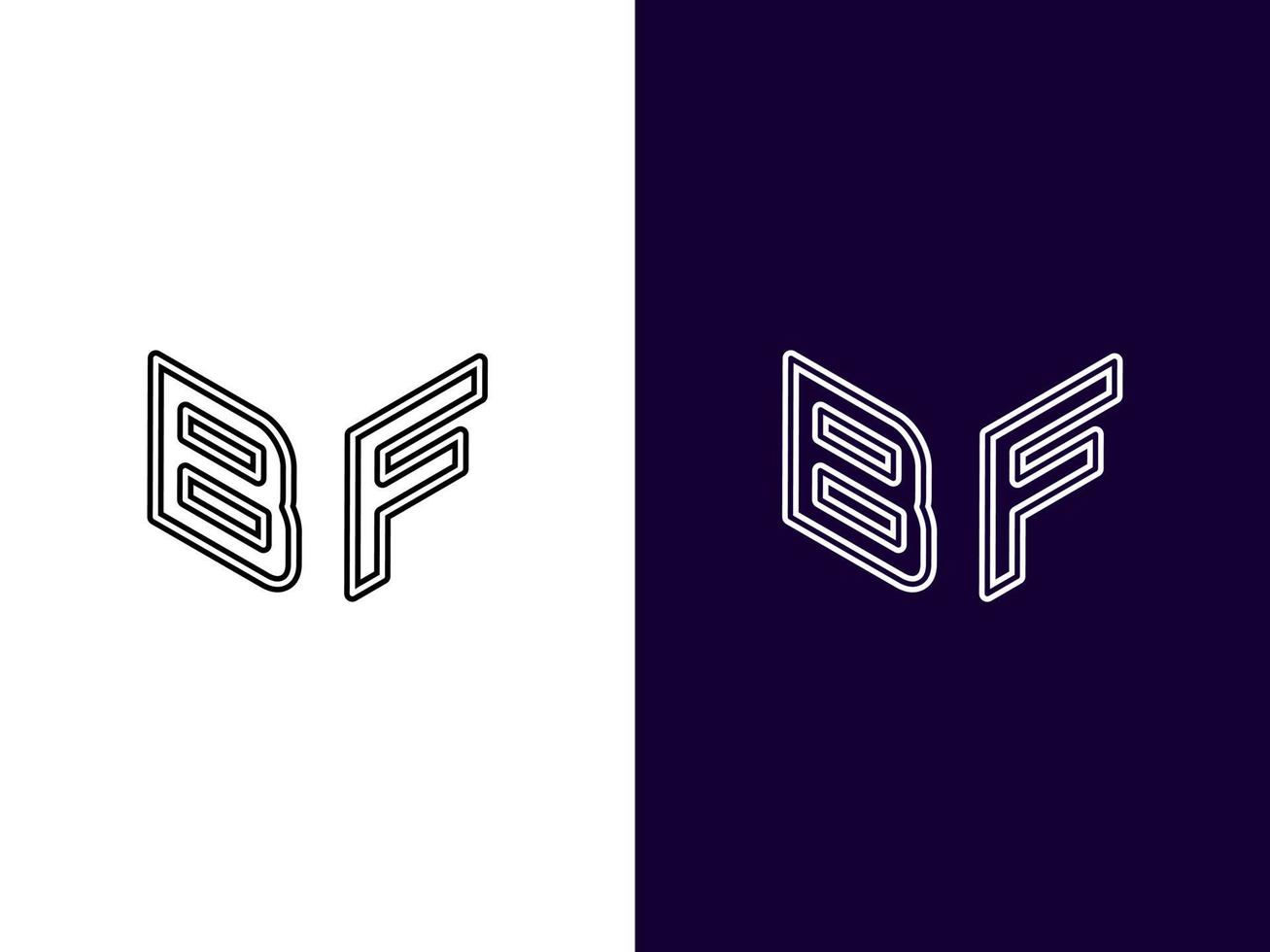 beginletter bf minimalistisch en modern 3D-logo-ontwerp vector