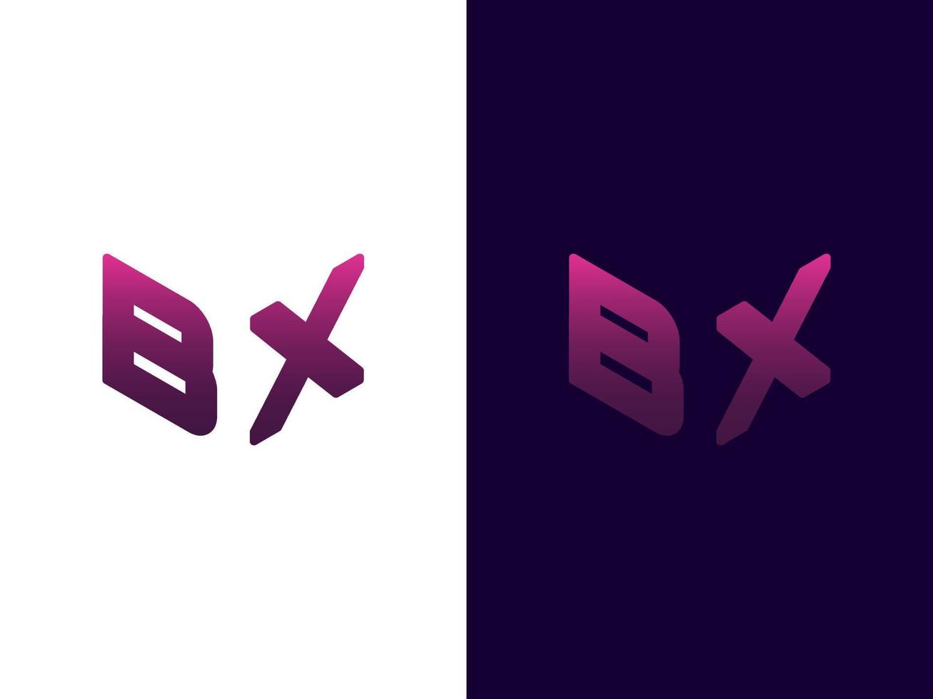 beginletter bx minimalistisch en modern 3D-logo-ontwerp vector