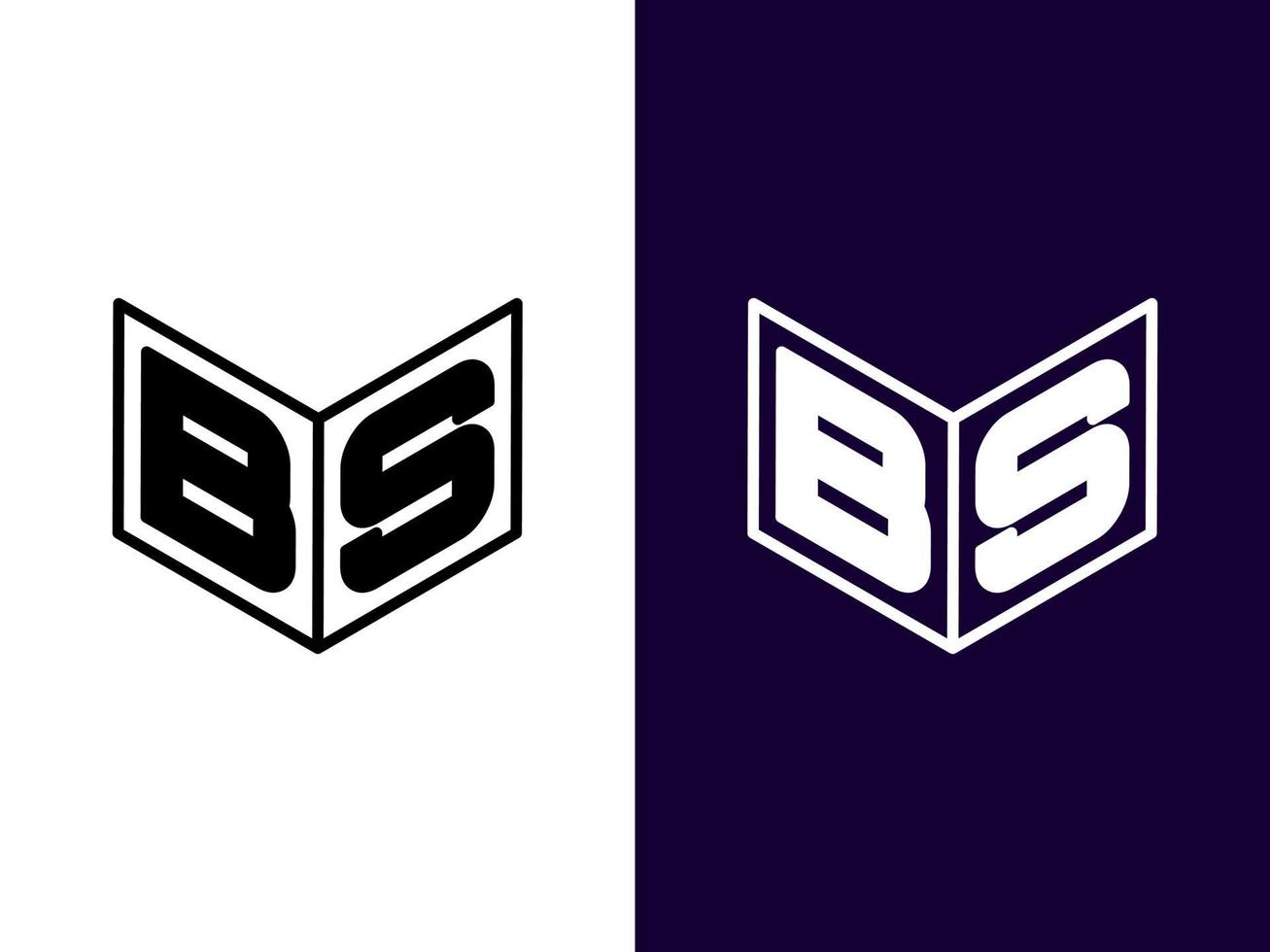 beginletter bs minimalistisch en modern 3D-logo-ontwerp vector