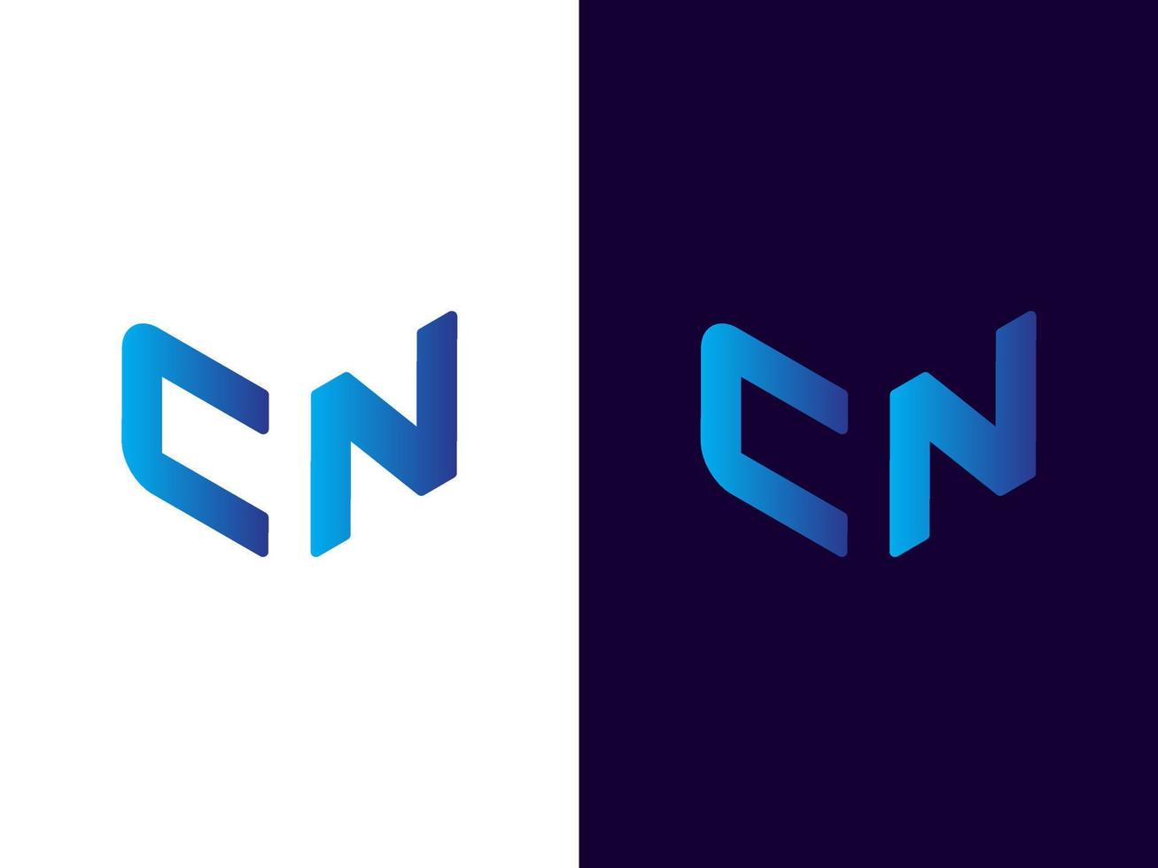 beginletter cn minimalistisch en modern 3D-logo-ontwerp vector