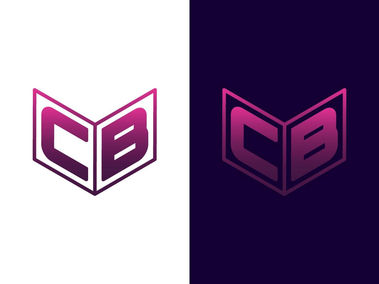 beginletter cb minimalistisch en modern 3D-logo-ontwerp vector