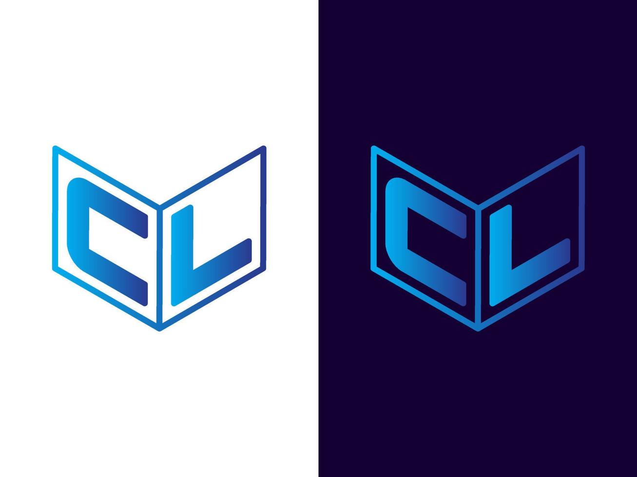 beginletter cl minimalistisch en modern 3D-logo-ontwerp vector