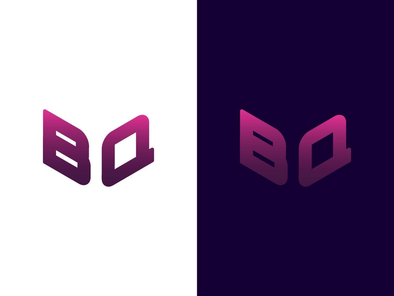 beginletter bq minimalistisch en modern 3D-logo-ontwerp vector