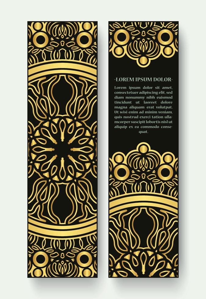 luxe mandala decoratieve kaart in gouden kleur vector