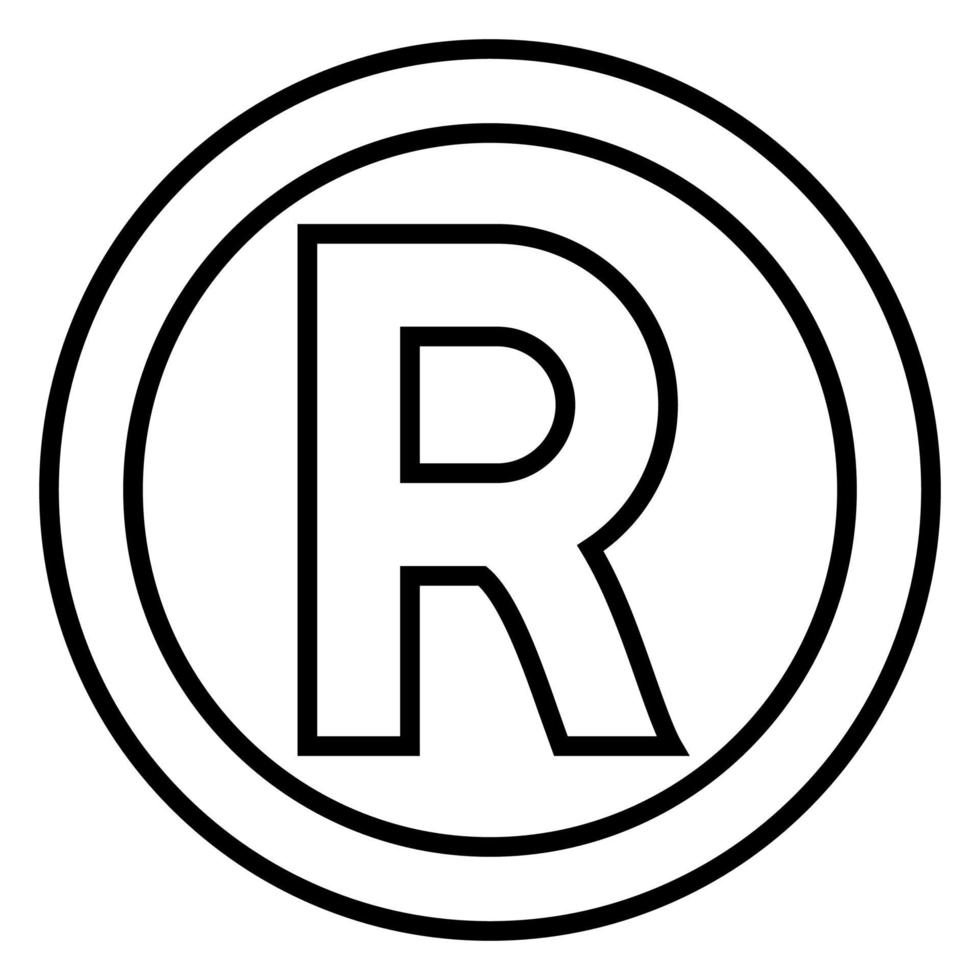 symbool copyright pictogram zwarte kleur illustratie vlakke stijl eenvoudige afbeelding vector