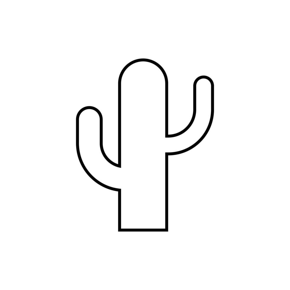 cactus zwarte kleur pictogram. vector