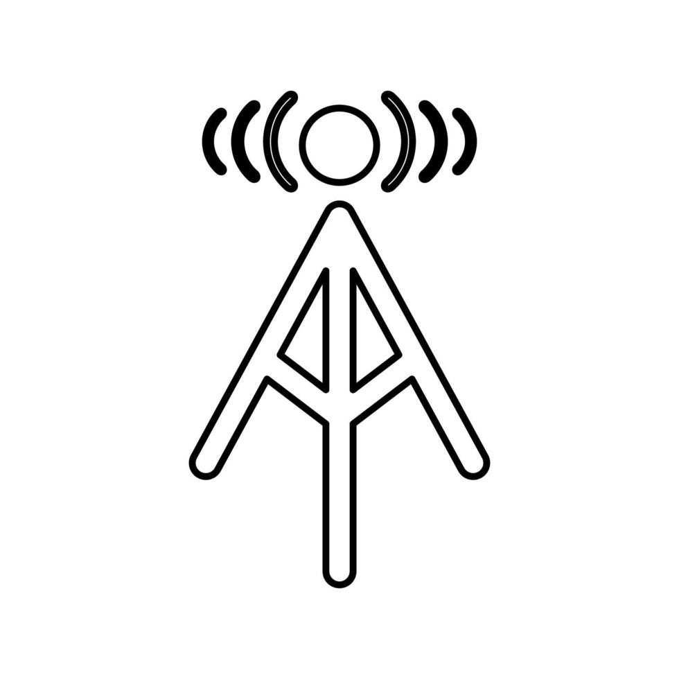 radiotoren zwarte kleur pictogram. vector